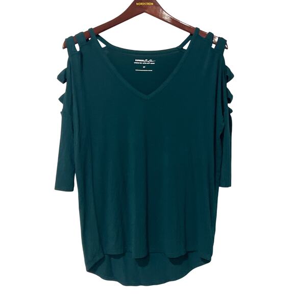 Express Teal Cut-Out Shirt, Size Small, 1370-V - Picture 1 of 4